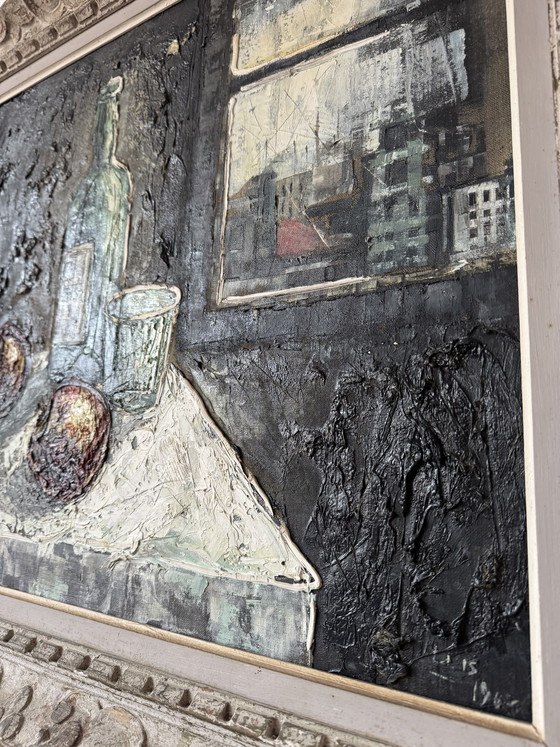 Image 1 of Expressionist still life painting from the 1960s