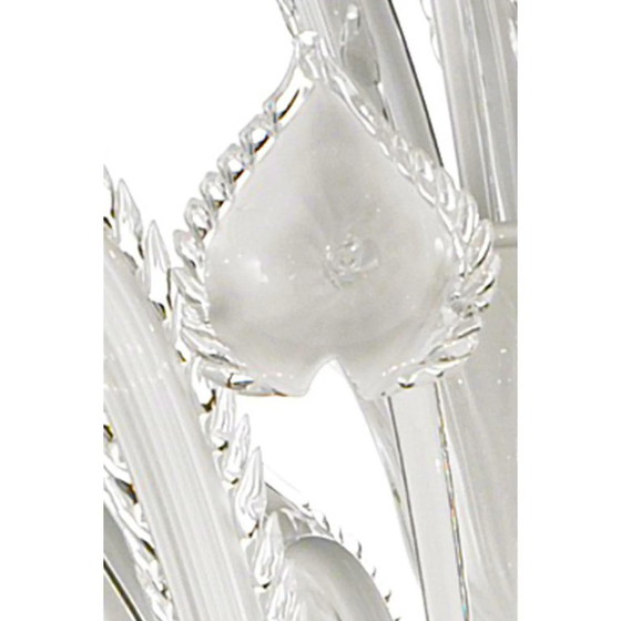 Image 1 of Lustre vénitien blanc "Cà Rezzonico" en verre de Murano