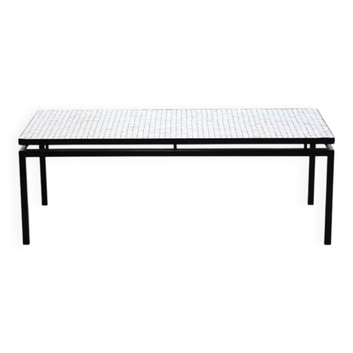 Niederländischer modernistischer Mosaik-Couchtisch aus den 1950er Jahren – salontafels, Metal, Bauhaus