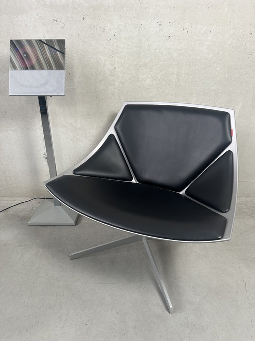 Design space lounge zetel - Fritz Hansen – draaistoelen, Fiberglass, Aluminium, Vintage