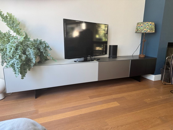 TV-Schrank, TV-Möbel, Metall, Schwarz (Foto 5 von 5)
