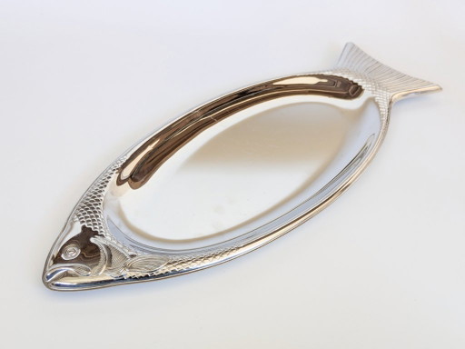 Vintage WMF Cromargan Fish-Shaped Serving Tray Stainless Steel – tafelaccessoires, polished steel (photo 2 of 12)