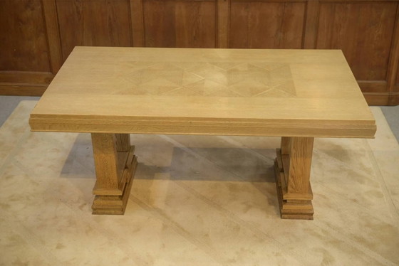 Eichentisch dekorative Kunst 1940er Jahre – Esstische, Holz, Art Deco (photo 10 of 15)