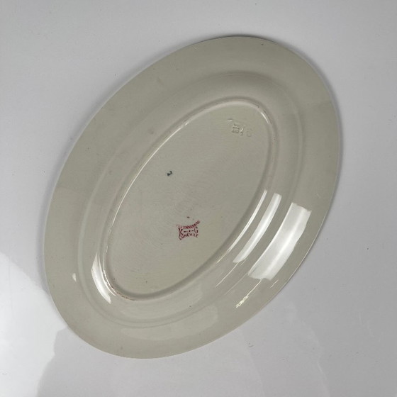Image 1 of Piatto ovale in gres porcellanato KG Lunéville, "Fontainebleau", rosa, XIX secolo