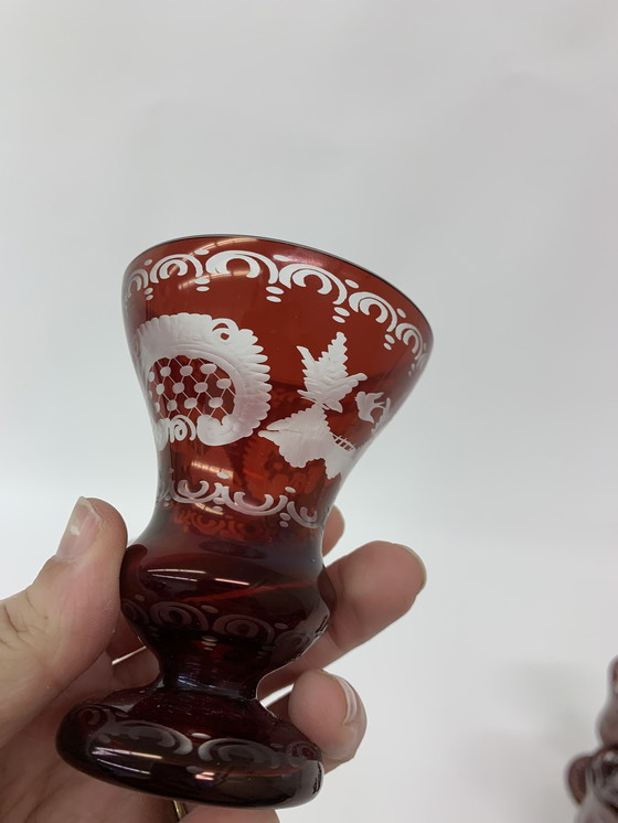 Image 1 of Set di 8 bicchieri e vasi di cristallo Egermann Bohemian