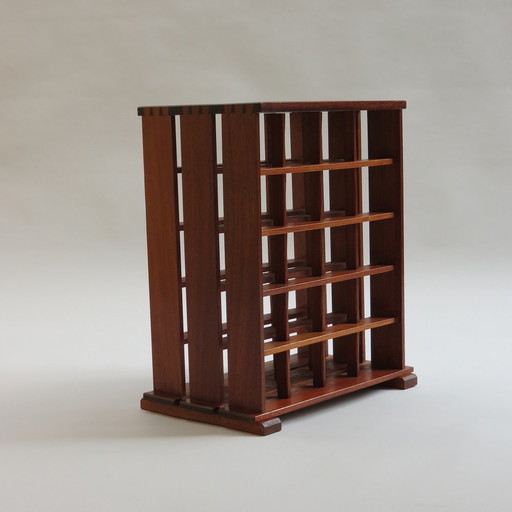 1960s Handcrafted Teak Wine Bottle Rack