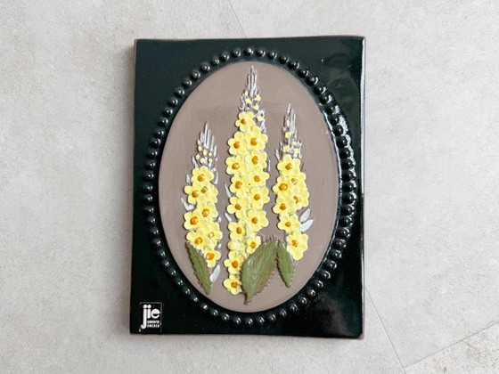 2x Jie Gantofta Ceramic Tiles With Flowers From Sweden – Wall decoration (photo 3 of 14)