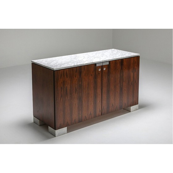 Image 1 of Vintage Carrara Marble and Rosewood Cabinet by De Coene - 1960s