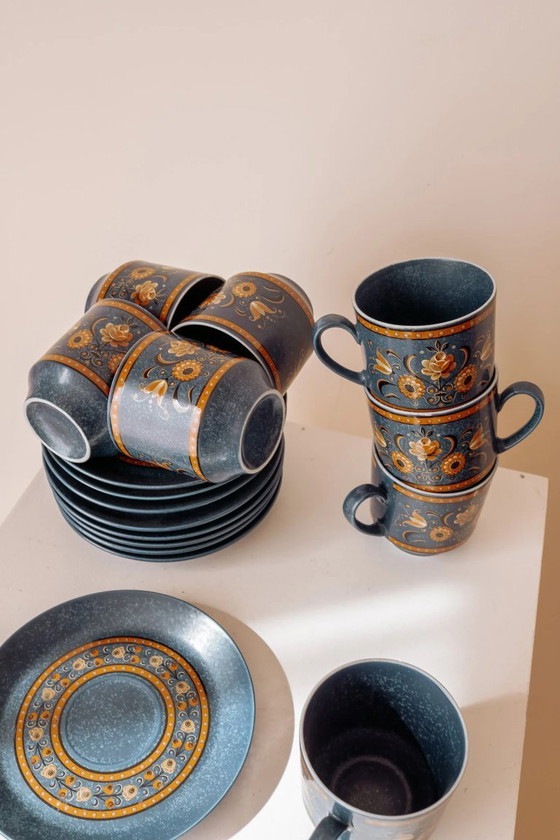 Image 1 of Set completo da caffè/tè vintage Bavaria Winterling in blu cobalto