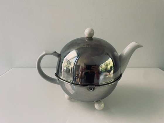 Image 1 of Servizio da tè/caffè vintage – ceramica e acciaio inossidabile – 3 pezzi