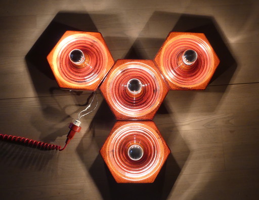 Hustadt set of 4 ceiling light wall lamp ceramic red UK1aeb