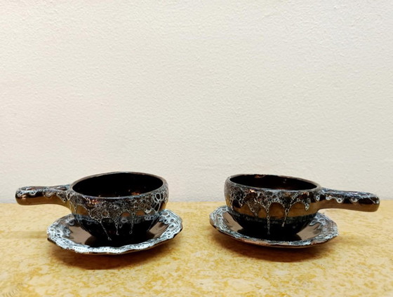 Image 1 of 6x vintage Sars Poteries coffee cups, 1960s