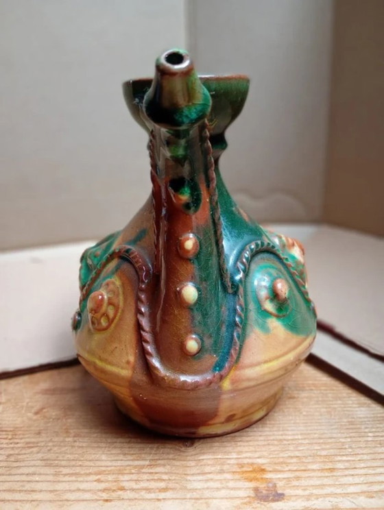Image 1 of Vintage Bulgaarse keramische wijnkruik
