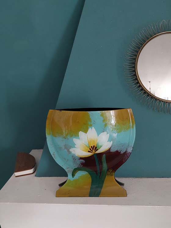 Image 1 of Maria Mazotto Hand Painted Glass Vase