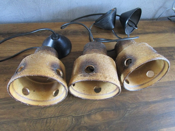 Image 1 of Lampade a sospensione vintage in ceramica Herda, anni '70, stile Space Age