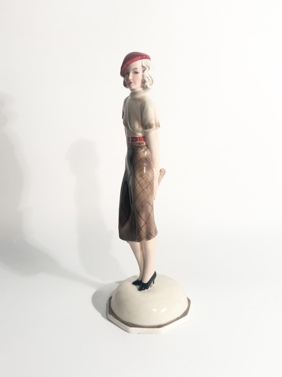 Goldscheider Ceramic Tennis Player Figurine by Stefan Dakon, 1930s – Sculpture, Art Deco (photo 12 of 15)