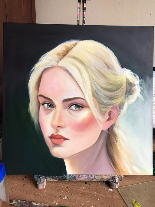 Artist painting - David KANDELAKI - Natacha