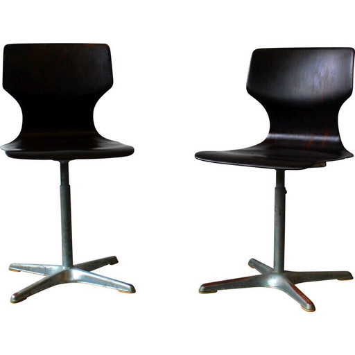 Coppia di sedie vintage evolutive di Adam Stegner per Flötotto Pagholz, 1970