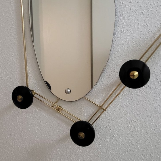 Image 1 of Coat rack, 1950s design coat rack, mirror and brass