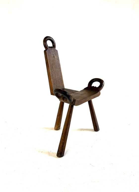 Image 1 of Vintage tripod Brutalist stool '60