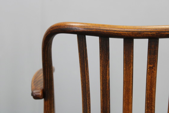 Image 1 of 1960 Antonin Suman Ensemble de six chaises de salle à manger en hêtre, restaurées