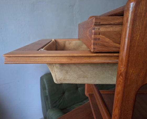 Image 1 of Teak Multifunctional Bar Cart Serving Trolley, Denmark 1960s