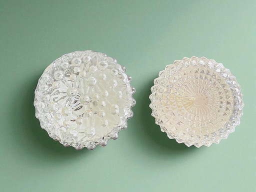 Paire de lampes encastrées en verre pour plafond ou mur