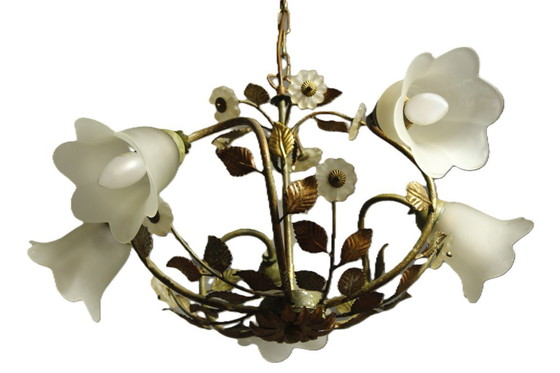 Image 1 of Lampada a sospensione floreale vintage di W.Müller-München, anni '80