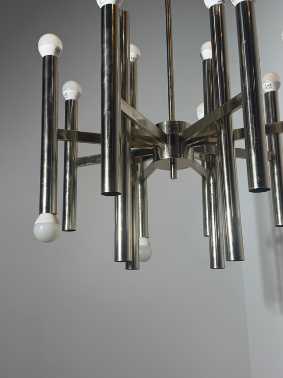Vintage Sciolari Chrome Chandelier – 1970s (photo 4 of 5)