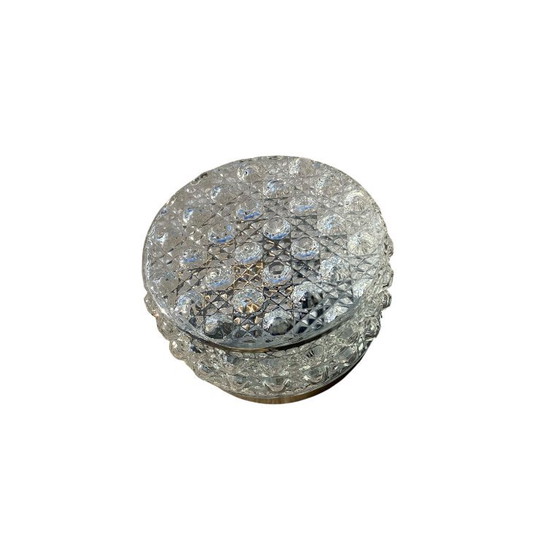 Small round glass wall/ceiling light with a diamond point design, vintage 1970s-1980s – Wall lights (photo 9 of 9)