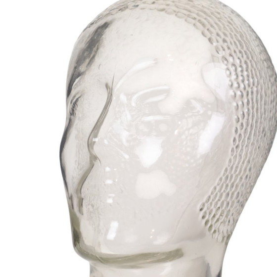 Decoratief Vintage Glazen Hoofd Display Etalage Militaria 26cm – Decoratieve objecten, Glass (photo 9 of 12)