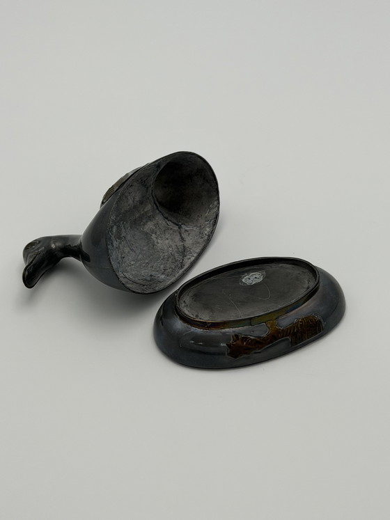 Image 1 of Set van 2 vintage tinnen eend doosjes – decoratief