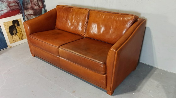 Image 1 of Cognac leather sofa 