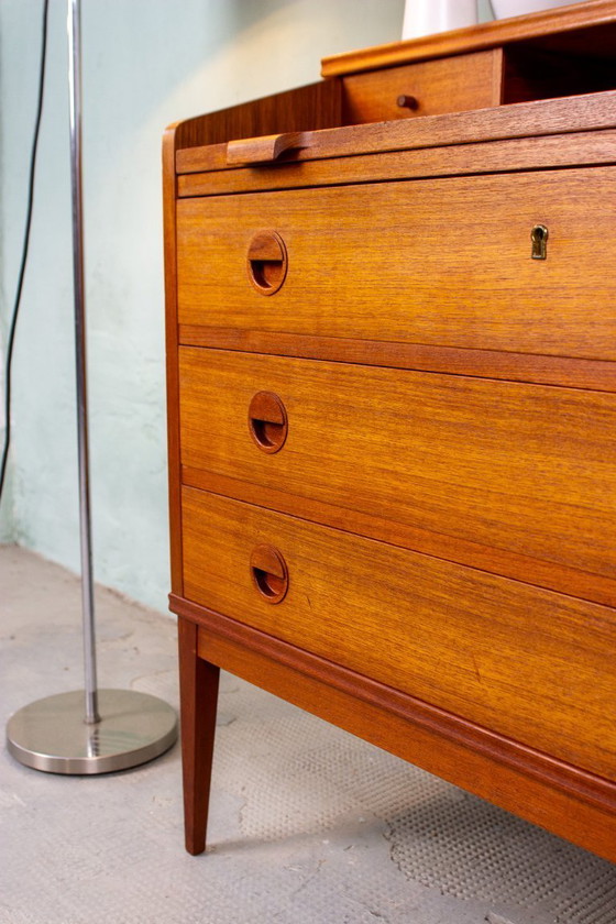 Image 1 of Vintage teakhouten secretair bureau, ladekast, Deens Riis Antonsen