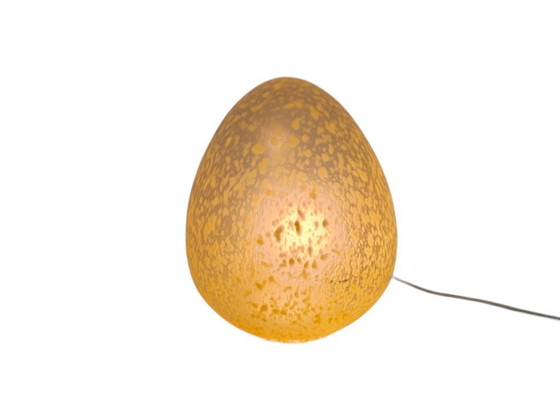 Image 1 of W.L.P. verlichting - Duitsland - Egg lamp - gemarmerd glas - 80's