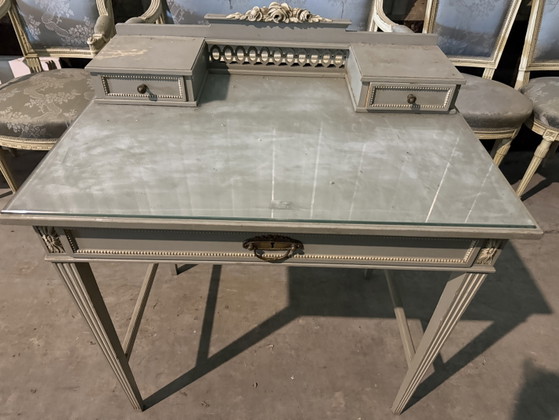 Image 1 of Louis 14 stoelen en bankje met bureautje