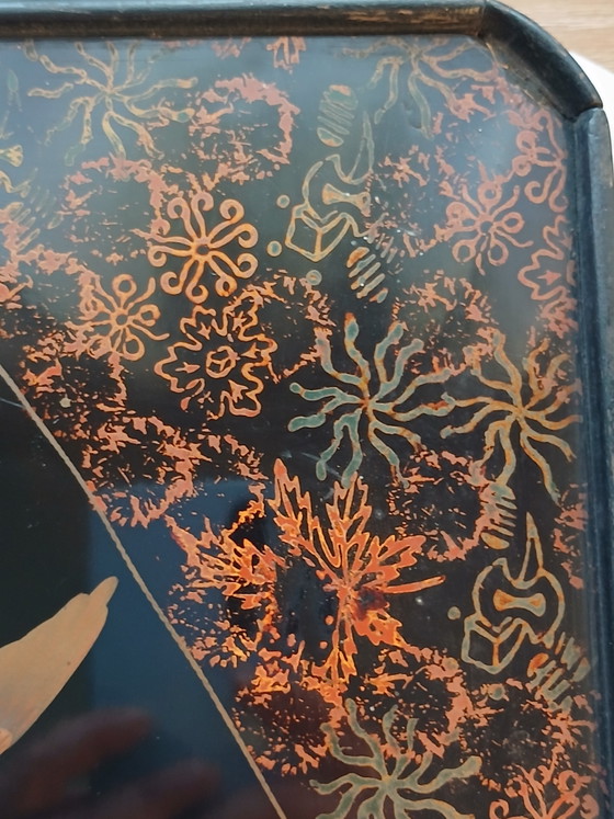 Grand Plateau d Art en Laque Japonais epoque Meiji 19 eme en Relief Takamari – Tirages d'art, Gold, Wood (photo 7 of 15)