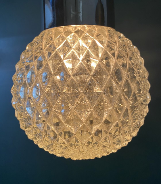 Image 1 of Vintage Jaren 60 Glazen Hanglampje