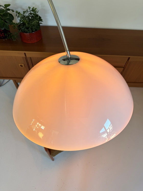 Image 1 of Vintage XXL chromen booglamp, Italië ‘70