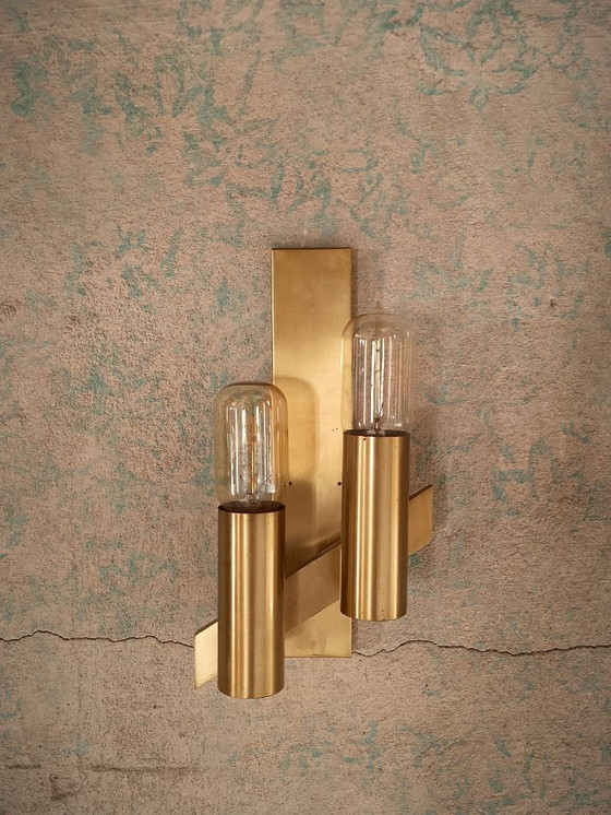 Image 1 of Apliques italianos de latón de mediados de siglo de Gaetano Sciolari años 60