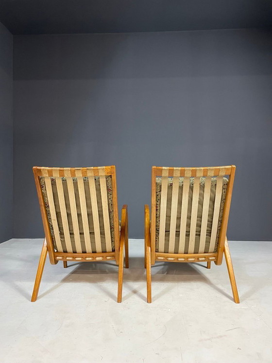 Image 1 of Paar vintage loungestoelen van Jan Vaněk, afneembare kussens, jaren 1940