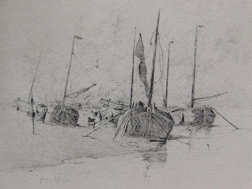 Grabado de Frans Hens - Voiliers