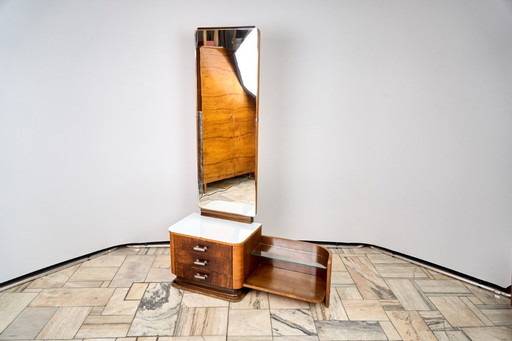 Vintage Art Déco Vanity, by Jindřich Halabala, 1940s Czechoslovakia