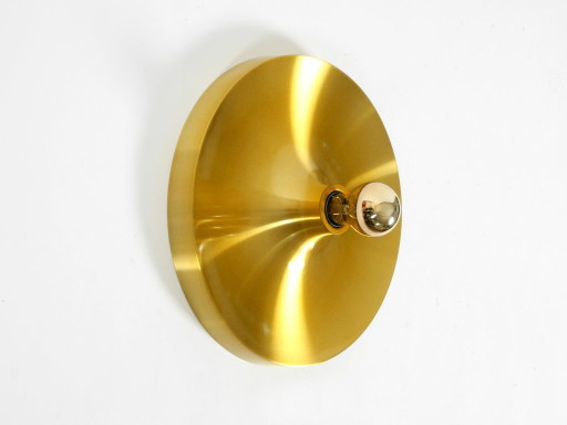 Original Mid-Century Space Age aluminum ceiling or wall lamp, brass-anodized, by Teka. – wandlampen, Aluminium