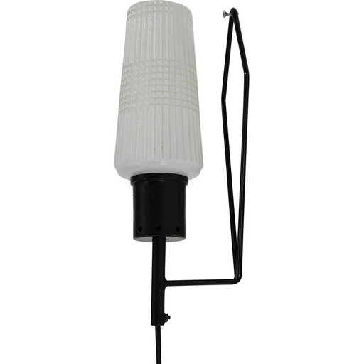 Lampada da parete vintage in vetro, Cecoslovacchia, anni '70