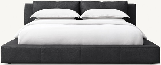 RH Black Cloud Letto a Pannelli in Pelle - King Size, Restoration Hardware, Letti matrimoniali, Tessile, Nero (foto 2 di 5)