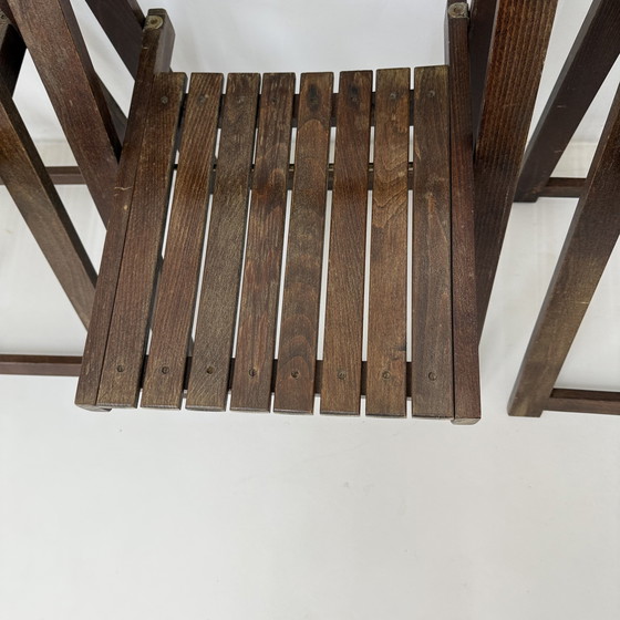 Image 1 of Set di 3 sedie pieghevoli in legno di Aldo Jacober per Alberto Bazzani, anni &#39;60