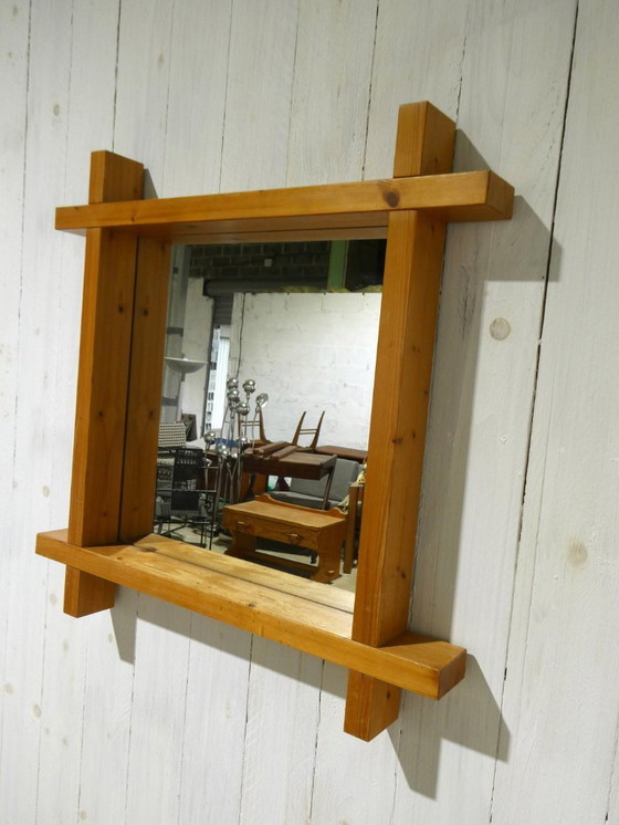 Image 1 of gran espejo de pino, 1970