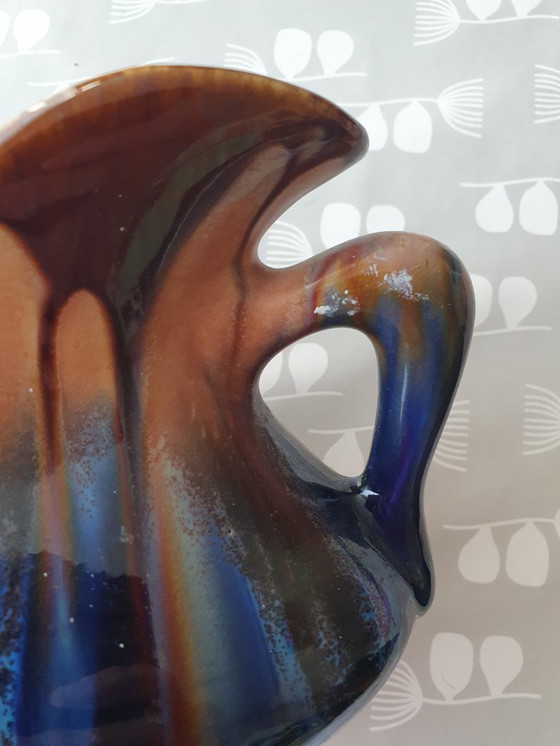 Image 1 of Wunderschöne Art-déco-Jardinière mit Thulin-Tropfglasur – B 38 cm