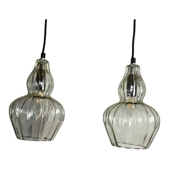 Coppia di lampade a sospensione antiche in vetro trasparente. – Glass (photo 9 of 9)